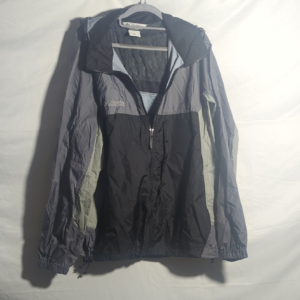 Columbia Men’s Windbreaker Jacket Black Gray Size XL Lightweight